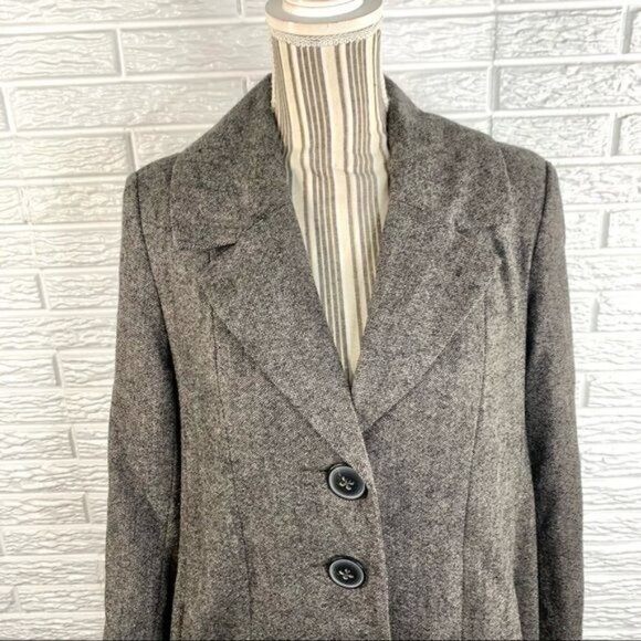 CAbi Greyish Brown Tweed Wool Coat - Picture 2 of 6